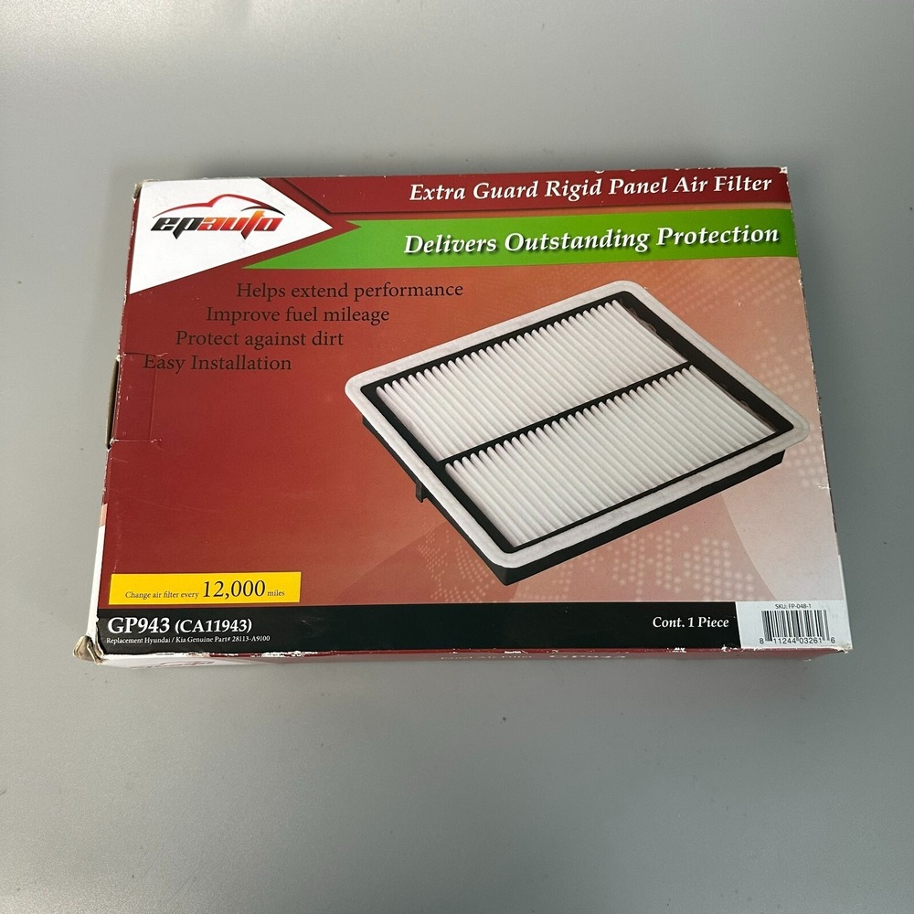 EPAuto GP943 CA11943 Extra Guard Panel Air Filter for Hyundai Kia 28113-A9100